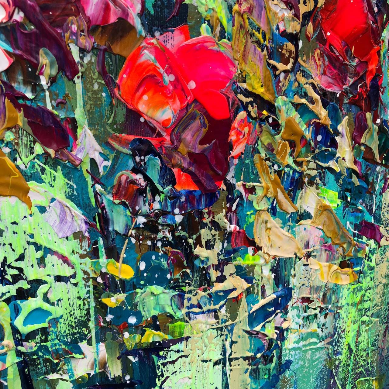 Flower Paintings, Texture Painting, Palette Knife Painting, Acrylic Fl –  artworkcanvas
