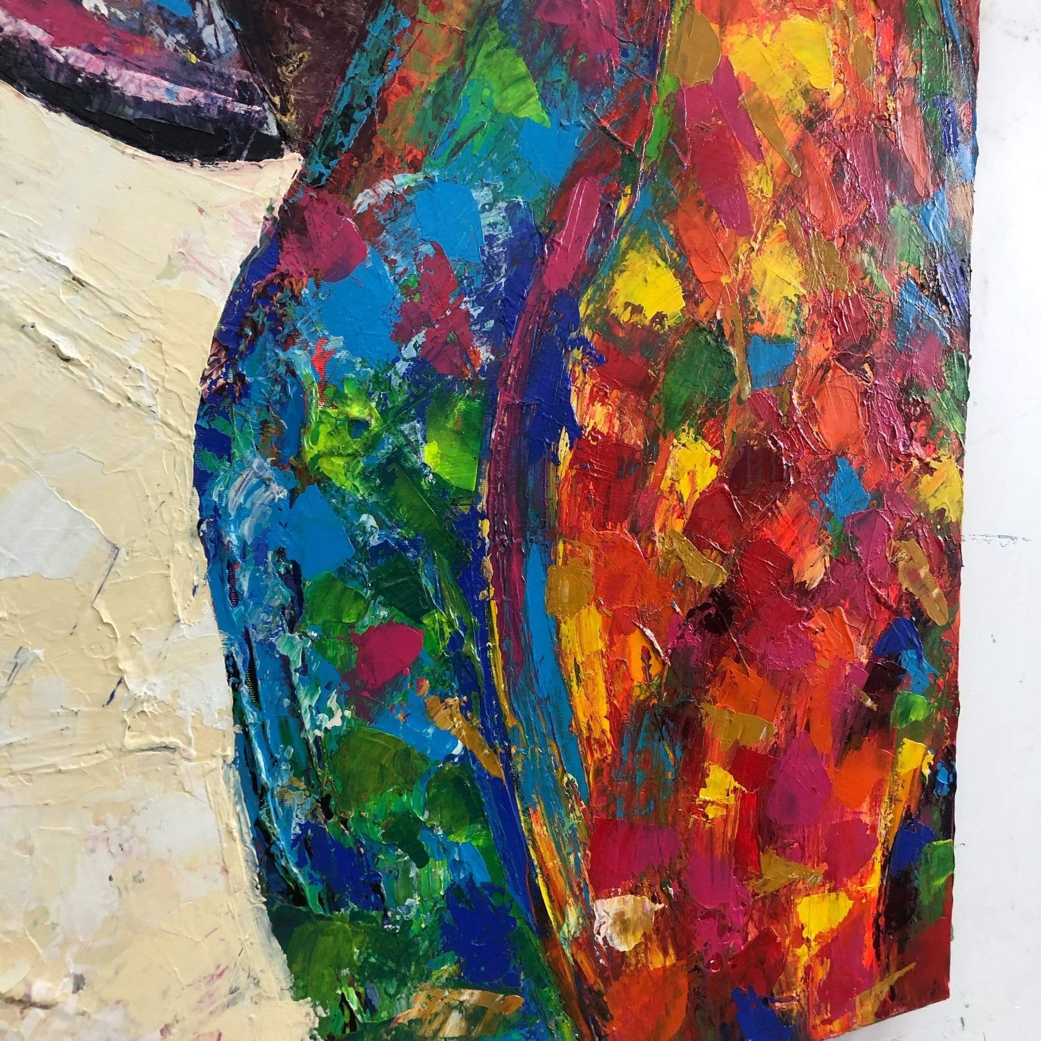 Large Parrot Painting on Canvas Vibrant Wall Art Tropical Artwork Animal Art Original Bird Wall Art Contemporary Art Aesthetic Decor | RED PARROT 40"x30" - Trend Gallery Art | Original Abstract Paintings