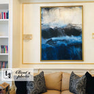 Large Original Abstract Painting Blue Canvas Art Gray Painting Black Painting | MORNING OCEAN - Trend Gallery Art | Original Abstract Paintings