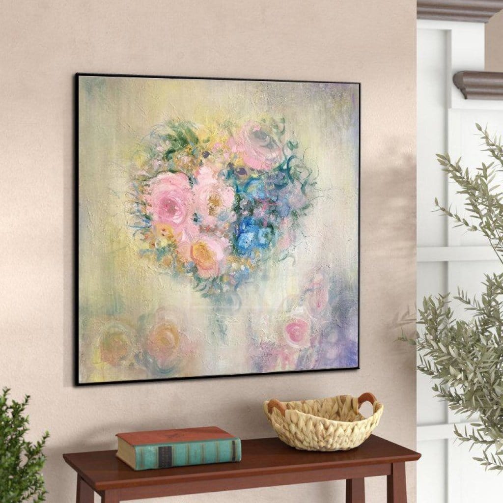 Romantic Flower Canvas Art Prints, Nature Floral Wall Painting