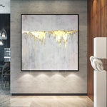 Abstract Painting On Canvas Gray Painting Gold Painting Abstract Oil Painting | GOLDEN WATERFALL