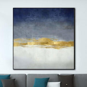 Abstract Paintings On Canvas Original Blue Painting Office Painting | DARLING