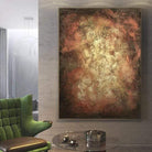 Oversized Wall Art Gold Painting Frame Wall Art Bronze Brown Canvas Original Artwork | GATEWAY 35"x27" - Trend Gallery Art | Original Abstract Paintings