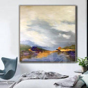 Canvas Art Large Gray Painting Blue Painting | OTHER SHORE