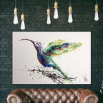 Colibri Painting Bird Abstract Art On Canvas Hummingbird Painting On Canvas | COLIBRI