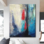 Colorful Abstract Painting in Blue, Red and Beige | FLUTTER