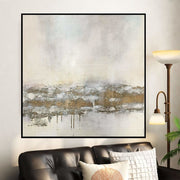 Gold Painting White Wall Art Office Painting Large Original Abstract Painting | TRADE ROUTE