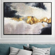 Gray and Gold Art Contemporary, Abstract, Acrylic Painting On Canvas | FETTERS OF THE SOUL