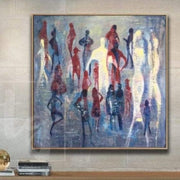 Humans Abstract Painting Large Colorful Painting Original Abstract Painting | LIFE AS WE KNOW IT