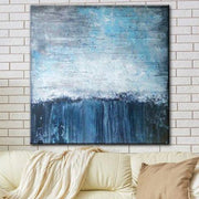 Extra Large Abstract Painting Blue Canvas White Wall Art Ocean Art | AWARENESS OF REALITY - Trend Gallery Art | Original Abstract Paintings