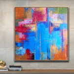 Abstract Painting in Multicolored, Rainbow and Blue | RAINBOW