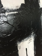 Large Canvas Art Original Black And White Art Blue Canvas Franz Kline style Texture Art | UNEXPLAINABLE FEELING - Trend Gallery Art | Original Abstract Paintings