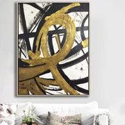 Black Painting White Painting Gold Painting Abstract Original Painting On Canvas | LOOP OF INFINITY