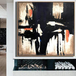 Oversized Original Painting Brown Painting Abstract Painting Black Contemporary Art | ELEVATED CITY