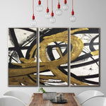 Set of Oversized Paintings Canvas Abstract Black And White Wall Art | LOOP OF INFINITY