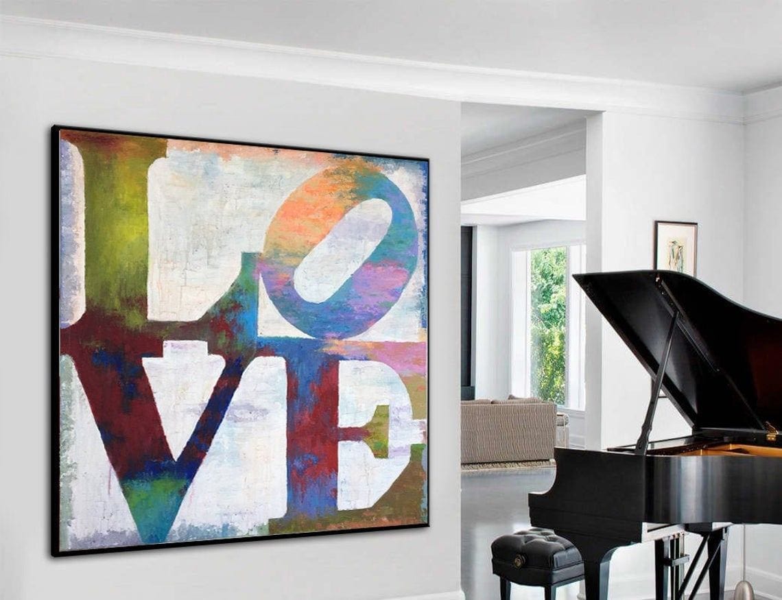 Large Original Abstract Painting Love Art Couple Romantic Wall Art | FALL IN LOVE - Trend Gallery Art | Original Abstract Paintings