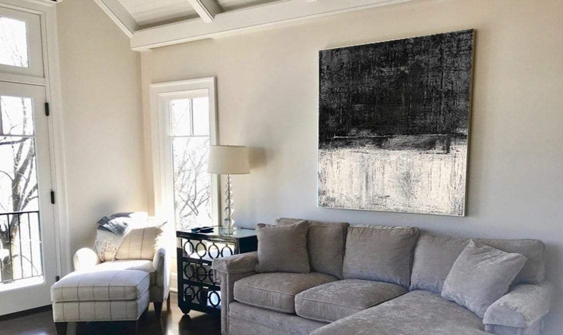 Extra Large Black And White Abstract Painting Wall Art Original Contemporary Wall Decor | SERENITY - Trend Gallery Art | Original Abstract Paintings