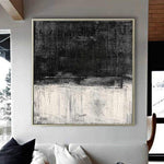 Extra Large Black And White Abstract Painting Wall Art Original Contemporary Wall Decor | SERENITY