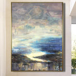 Large Landscape Paintings On Canvas Original Blue Painting Abstract Blue Sea Painting Oil Modern Painting | BEYOND THE CLOUDS