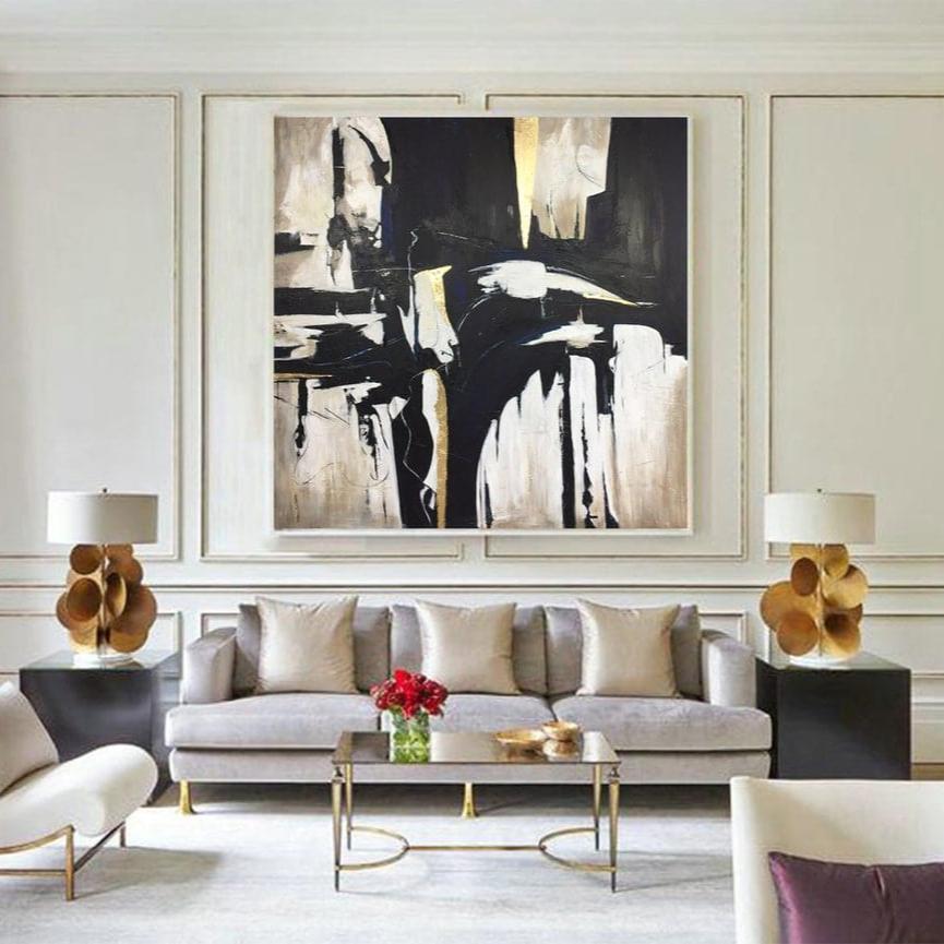 Acrylic Painting On Canvas Original Abstract Acrylic Painting Gold Leaf Extra | ELEVATED CITY - Trend Gallery Art | Original Abstract Paintings