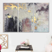 Abstract Acrylic Painting On Canvas Gold Leaf Painting On Canvas | WINTER INSPIRATION