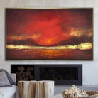 Abstract Oil Painting Oversized Abstract Paintings On Canvas Red Painting Gold Leaf Painting Original Modern Art | FIRE SKY - Trend Gallery Art | Original Abstract Paintings