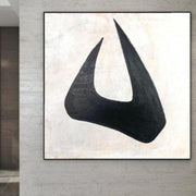 Abstract Paintings on Canvas Abstract Horns Painting Black and White Wall Artwork Bull Horn Painting Office Decor Canvas Oil Art | FREE FALL
