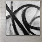 الحد الأدنى من الأعمال الفنية المتضخم قماش اللوحة مجردة فرانز كلاين نمط لوحات فضية على قماش جدار ديكور عمل فني على قماش ديكور مكتب | TENTACLES
