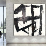Original Abstract Black And White Rich Texture Painting On Canvas Franz Kline style Fine Art Oil Wall Art Wall Decor | CONFUSED