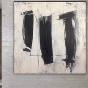 Large Oil Paintings On Canvas Thick Enamel Layers Black And White Oil Painting Abstract Black White Painting Original Art On Canvas | THREE LINES