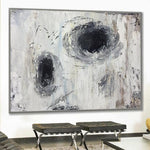 Abstract Black And White Painting Minimalist Modern Artwork Canvas Acrylic Black Holes | TEARING REALITY
