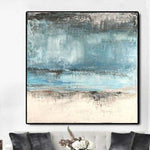 Large Abstract Blue Painting Original Abstract Painting Contemporary Wall Painting Acrylic Abstract Art On Canvas | SEA BEACH