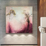 Abstract Acrylic Paintings On Canvas Gold Leaf Painting Blush Original Large Art Unique Abstract Artwork Wall Artwork | SOMEWHERE IN THE HEAVEN