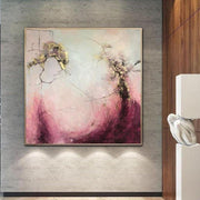 Abstract Acrylic Paintings On Canvas Gold Leaf Painting Blush Original Large Art Unique Abstract Artwork Wall Artwork | SOMEWHERE IN THE HEAVEN - Trend Gallery Art | Original Abstract Paintings