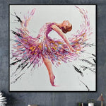 راقصة الباليه تجريدية عمل فني كبير راقصة الباليه لوحة راقصة زيتية لوحة زيتية لتزيين جدار الفندق | BALLERINA ELORA