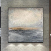 عمل فني تجريدي أصلي كبير رمادي لوحة زيتية معاصرة لوحات أكريليك تجريدية على القماش | SILVER SURFACE