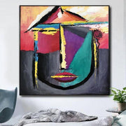 Original Abstract Face Paintings On Canvas Original Oil Abstract Artwork Contemporary Wall Painting Modern | THE BEAUTY OF YOUTH