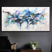 Large Contemporary Art Colorful Painting White Wall Art Blue Abstract Painting | MARINE FAUNA - Trend Gallery Art | Original Abstract Paintings