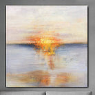 Oversized Abstract Ocean Oil Paintings On Canvas Sunset Wall Art Contemporary Wall Decor | BEIGE SUNSET - Trend Gallery Art | Original Abstract Paintings