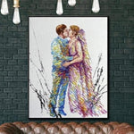 المتزوجين حديثا الأعمال الفنية مجردة زفاف كبير زوجين اللوحة عداوات جديدة للزيت لوحة الزفاف الأصلية | WEDDING KISS