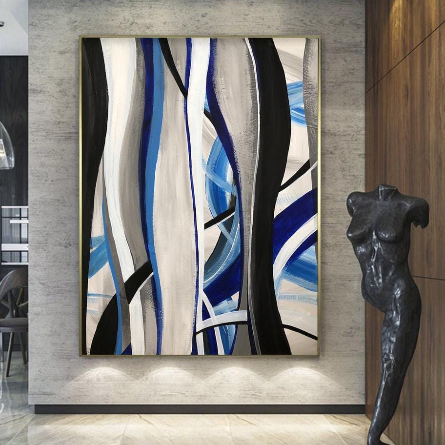 Original Abstract Painting Oversized Abstract Painting Blue Painting Abstract Acrylic Paintings On Canvas | SEA'S SONGS - Trend Gallery Art | Original Abstract Paintings