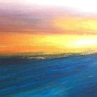 Large Abstract Paintings On Canvas Ocean Painting Blue Sunset Acrylic On Canvas | SUMMER SUNSET - Trend Gallery Art | Original Abstract Paintings