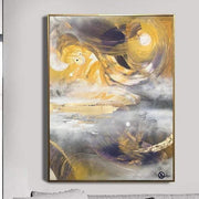الأصلي النفط اللوحة مجردة ورقة الذهب مجردة اللوحة الملمس مجردة اللوحة الاكريليك الرسم على قماش | IN THE POWER OF THE SUN