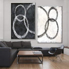 Large Art Work Black Painting On Canvas Modern Wall Art Set Of 2 Gold And White | RECURRING TUNE - Trend Gallery Art | Original Abstract Paintings