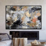Large Acrylic Gold Paintings On Canvas Contemporary Wall Art | AUTUMN SONG