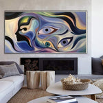 Large Oil Painting Original Canvas Figurative Art Abstract Human Paintings On Canvas Colorful Wall Art for Hotel Decor | EYES OF TRUTH