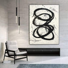 Huge Wall Art Black And White Abstract Painting Circle Fine Art On Canvas | STAYING TUNED - Trend Gallery Art | Original Abstract Paintings