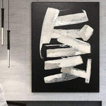 Huge Wall Art Original Artwork Black And White Abstract Paintings On Canvas Framed Artwork | BREATHING IN