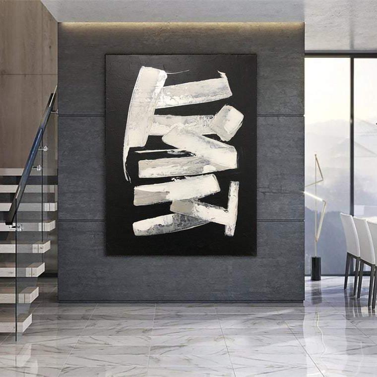 Huge Wall Art Original Artwork Black And White Abstract Paintings On Canvas Framed Artwork | BREATHING IN - Trend Gallery Art | Original Abstract Paintings