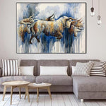 Bull Abstract Painting Colorful Artwork Abstract Canvas Painting Abstract Modern Art | BEFORE THE DREAM